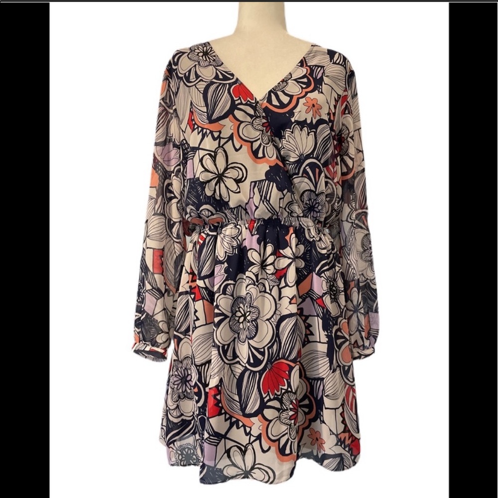 Express Long Sleeve Floral Dress